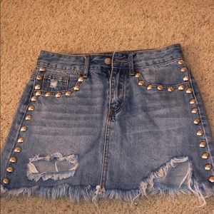 JEAN SKIRT WITH STUDS
